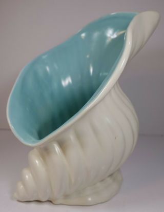 Vintage Catalina Pottery Seashell Conch Shell Vase Beach House Decor California