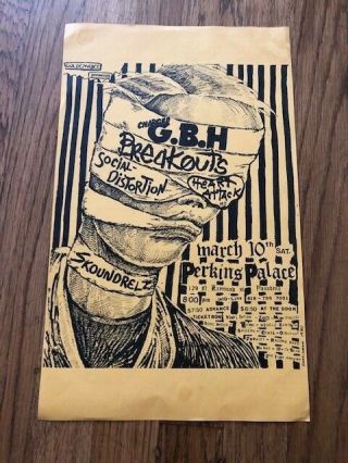 G.  B.  H.  - Social Distortion Rare Show Flyer - Punk - Mike Ness