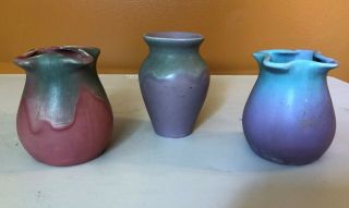 Muncie Pottery Set Of Three Vases All