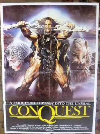 Conquest {lucio Fulci} 39x27 " Lebanese Movie Poster 80s