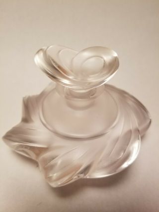 French Vintage Signed Lalique France Samoa Frosted Crystal Perfume Bottle