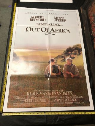 Vintage 1985 Out Of Africa 1 - Sheet Movie Theater Poster Redford Streep