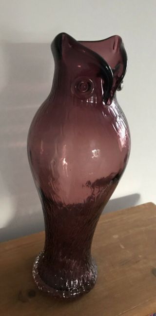 Large AUTHENTIC Murano Owl Vase 14 