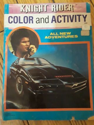 Knight Rider Tv Show David Hasselhoff Kit Car Color Activity Book 1984 Vintage