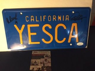 Cheech And Chong Autographed Up In Smoke " Yesca " License Plate Jsa 18