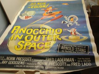 Large 1965 Pinocchio In Outer Space Full Size Movie Poster 60 " X 40 "