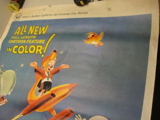 LARGE 1965 PINOCCHIO IN OUTER SPACE FULL SIZE MOVIE POSTER 60 
