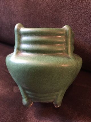 Vintage Weller Green Matte Arts And Crafts Pottery Vase Great Design