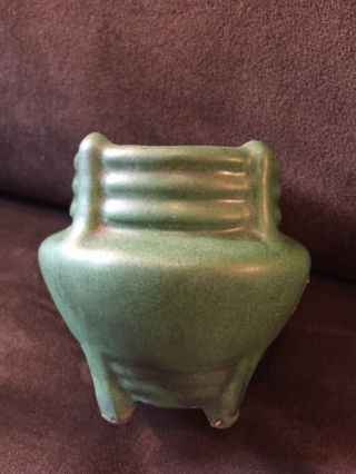 Vintage Weller Green Matte Arts And Crafts Pottery Vase Great Design 2