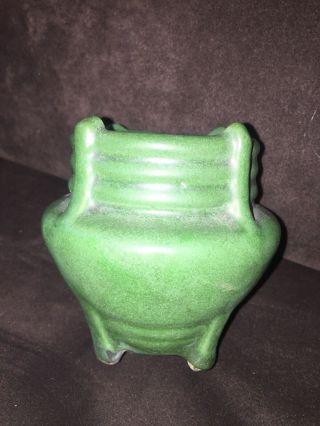 Vintage Weller Green Matte Arts And Crafts Pottery Vase Great Design 4