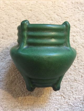 Vintage Weller Green Matte Arts And Crafts Pottery Vase Great Design 6