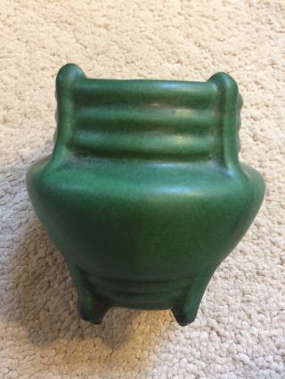 Vintage Weller Green Matte Arts And Crafts Pottery Vase Great Design 7
