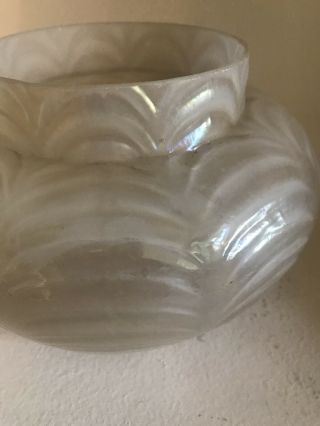 Kralik Loetz Opalescent Pearl Glass vase with Metal Frog 2