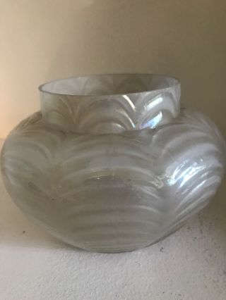 Kralik Loetz Opalescent Pearl Glass vase with Metal Frog 4