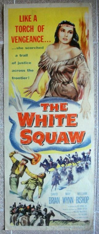 White Squaw Folded Insert Us 36x92cm Movie Poster 14x36 " Film 1956 Vf