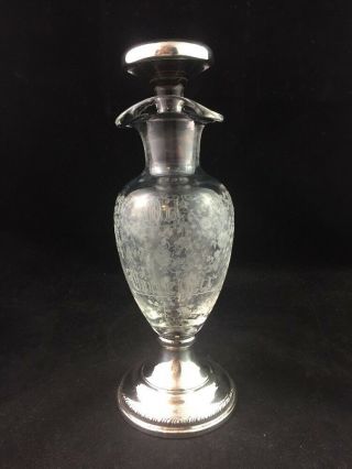 Cambridge Chantilly 1261 French Salad Dressing Bottle W/ Sterling Base & Top