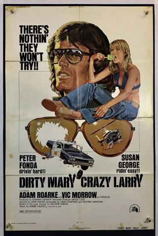 Dirty Mary Movie Poster (good) One Sheet 1974 Car Chase Peter Fonda 3352