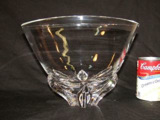 Large Vintage 10 " Crystal Centerpiece Bowl / Vase Signed Steuben -