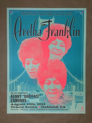 Aretha Franklin Concert Poster Oracle Arena 2015 Oakland Kii Arens 18x24