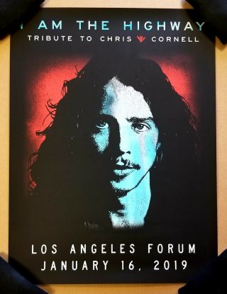 Chris Cornell Poster I Am The Highway 2019 Tribute Los Angeles Forum Pearl Jam