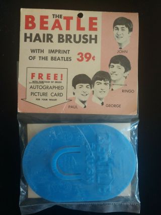 The Beatles 1964 Blue Hair Brush W/ Imprint Of The Beatles