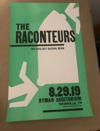 2019 Raconteurs Ryman Hatch Show Print 8/29/19 Nashville Poster Jack White