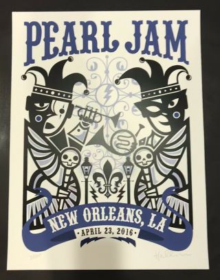 Pearl Jam Concert Poster - Signed/ ’d 37/100 - 4.  23.  16 Orleans