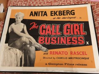 Anita Ekberg - The Call Girl Business - Rare Quad - Cinema Quad - Sexplotation