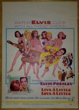 1968 Elvis Presley Live A Little Love A Little Window Card Poster