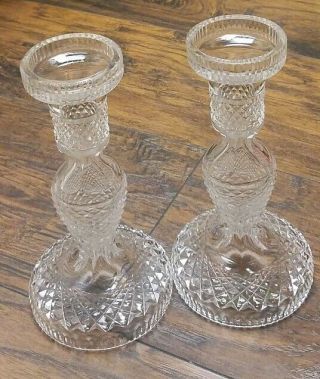 Vintage (set Of 2) Waterford Crystal Candlesticks Candle Holders Colleen Rare