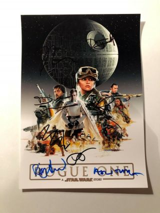 Jones Luna Yen Wen Ahmed Star Wars Rogue One Signed Autograph 6x8 Photo Cast