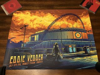 Eddie Vedder Concert Poster Europe Tour London Wembley Se