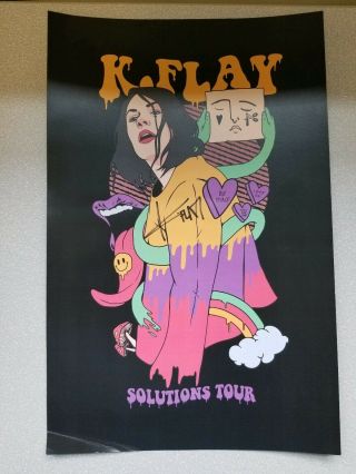 K.  Flay 2019 Solutions Tour Vip Hand Signed Poster