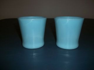 Vintage Turquoise Blue Fire King D Handle Coffee Cups Made 1956 - 1958 5