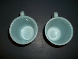 Vintage Turquoise Blue Fire King D Handle Coffee Cups Made 1956 - 1958 6