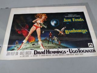 Barbarella Belgian Movie Poster 14x22 Jane Fonda Vadim Robert Mcginnis Authentic