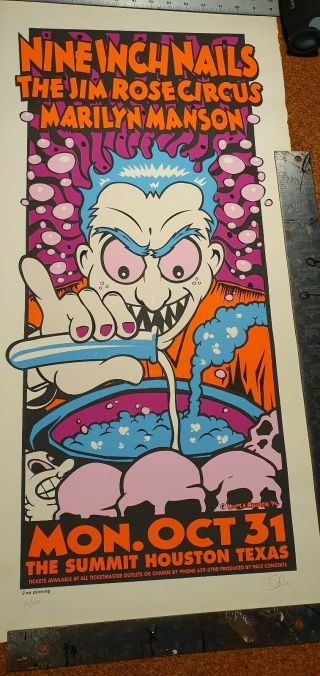 Uncle Charlie 1994 Nine Inch Nails Marilyn Manson Limited Silkscreen Poster