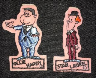 Stan Laurel And Hardy Rare Sew - On Vintage Embroidered Clothing Patch Patches