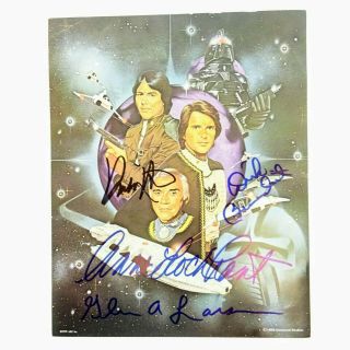 Battlestar Galactica Photo Signed Dirk Benedict,  Richard Hatch,  Glen Larson 1