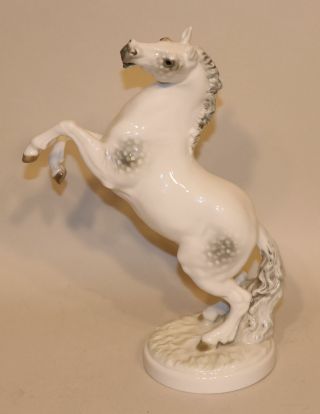 Hutschenreuther K.  Tutter Dapple White Grey Appaloosa Horse Rearing Figurine