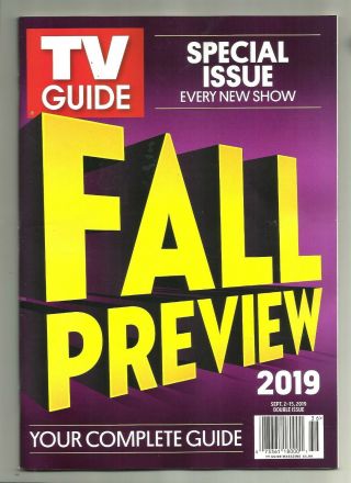 Tv Guide - 9/2019 - Fall Preview - No Mailing Label -