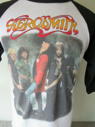 Vintage Aerosmith Raglan Concert T - shirt Permanent Vacation World tour 1987 Sz L 2