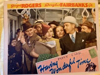 Ginger Rogers Having Wonderful Time 1938 Lobby Card Vintage