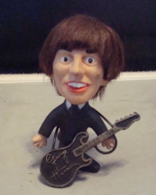 Vintage 1964 Remco Beatles " George Harrison " Nems Doll W/ Guitar & Hair