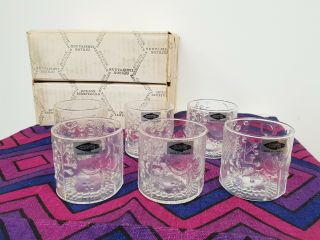 6 Vintage Shot Glasses Nuutajarvi Notsjo Oiva Toikka Flora Design Finland E/0231