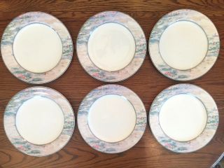 Set Of (6) Mikasa Monet Dinner Plates 10 5/8 " Cak01 Maxima