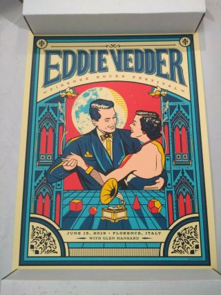 Eddie Vedder Pearl Jam Poster Florence Italy 2019 Van Orton S/e Show Edition