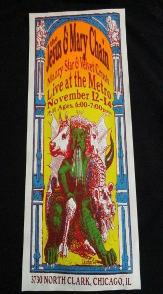 1994 Rock Roll Concert Poster Jesus & Mary Chain Metro L Kuhn Sn Lt - 125