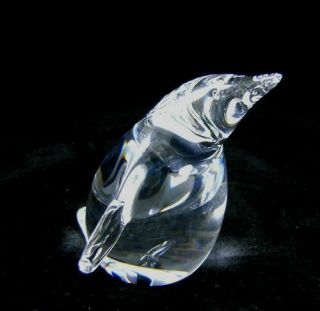 Steuben Glass Crystal Penguin Paperweight Hand Cooler Dust Bag,  Box Minty
