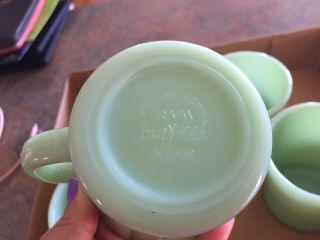 Vintage Fire - king Jadeite Green Coffee Mug D Handle 3